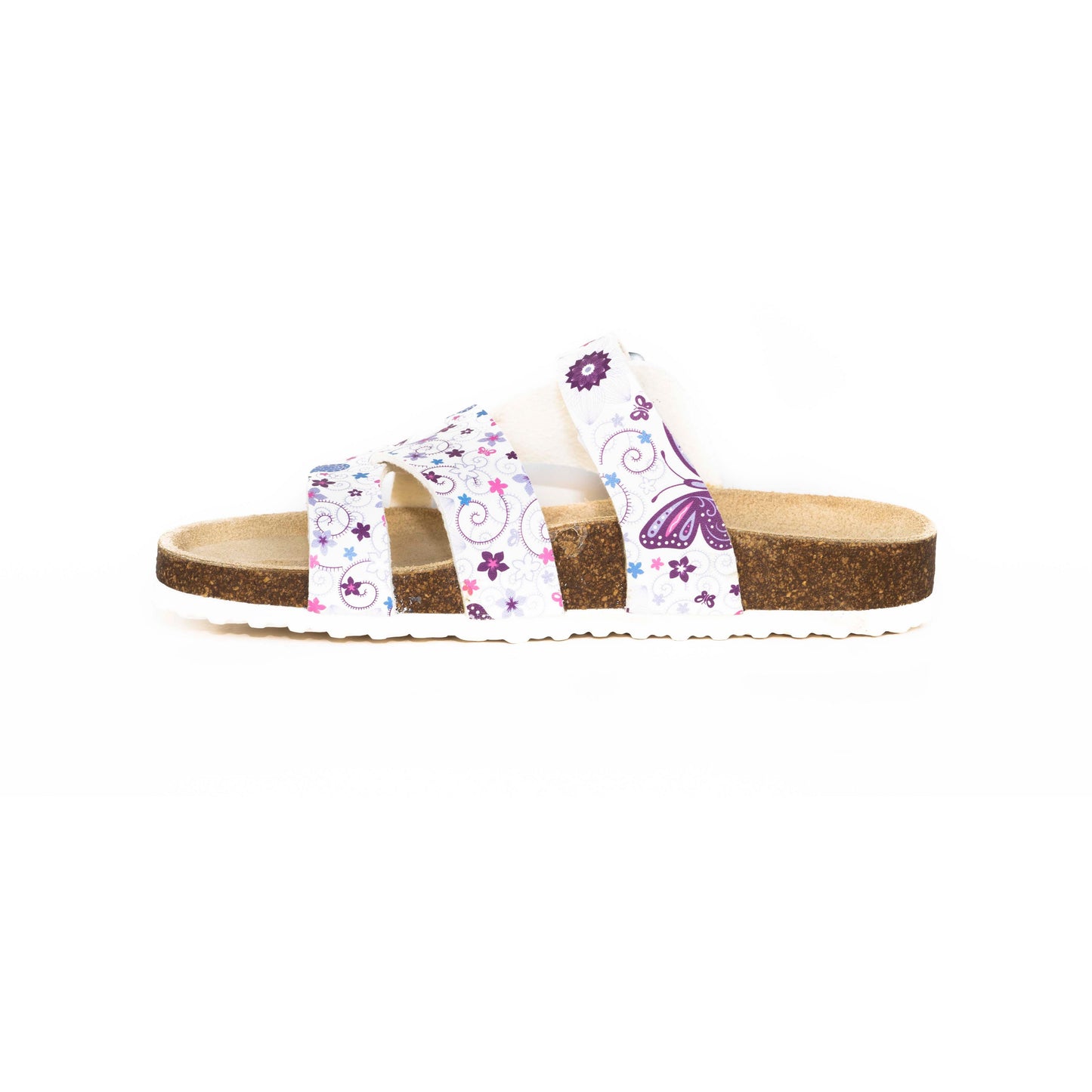 T90: colour 12 - white purple ladies orthotic sandals - feelgoodshoes.ae