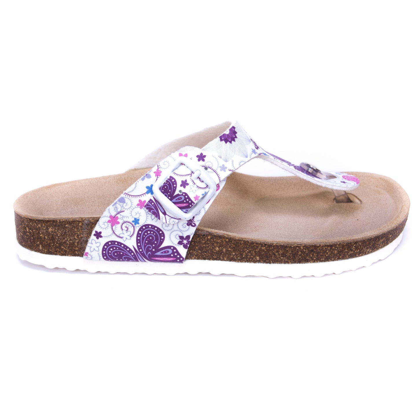 T96: colour 12 - white purple ladies orthotic sandals