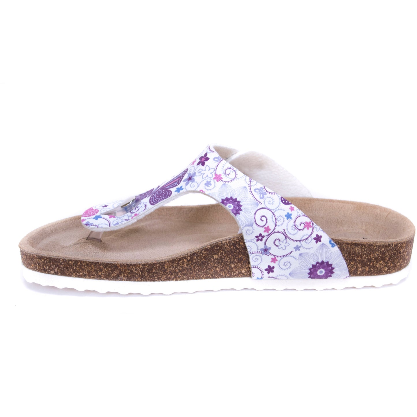 T96: colour 12 - white purple ladies orthotic sandals - feelgoodshoes.ae