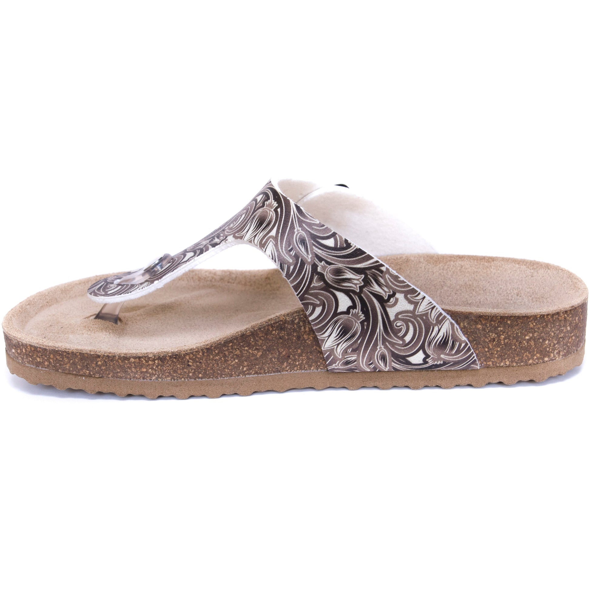 T96: colour 40 - white brown ladies orthotic sandals - feelgoodshoes.ae