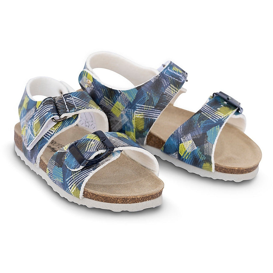 orthotic older girls/boys sandals : T97: blue green yellow - feelgoodshoes.ae