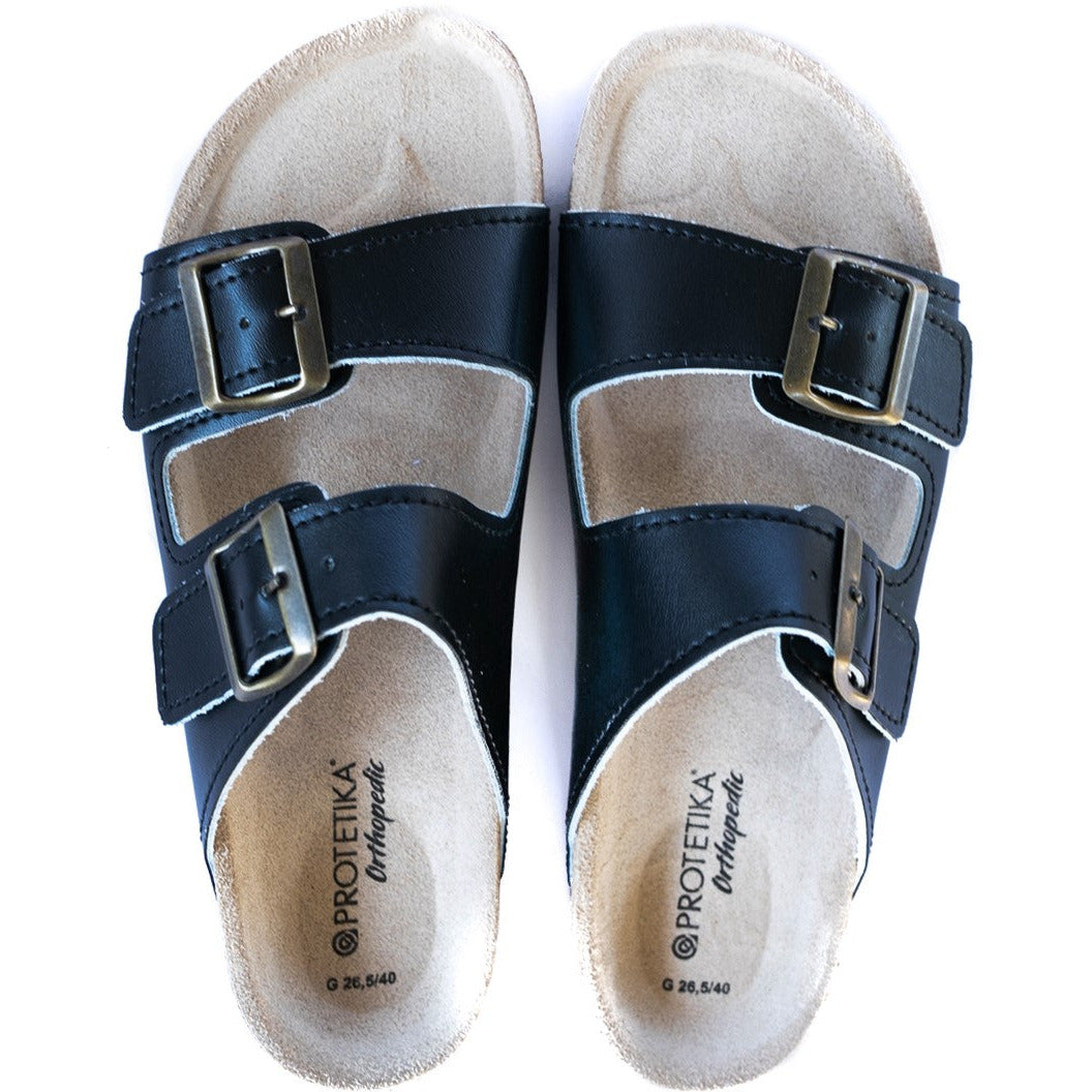 WALKER: colour black - ladies, boys and men orthotic sandals - feelgoodshoes.ae