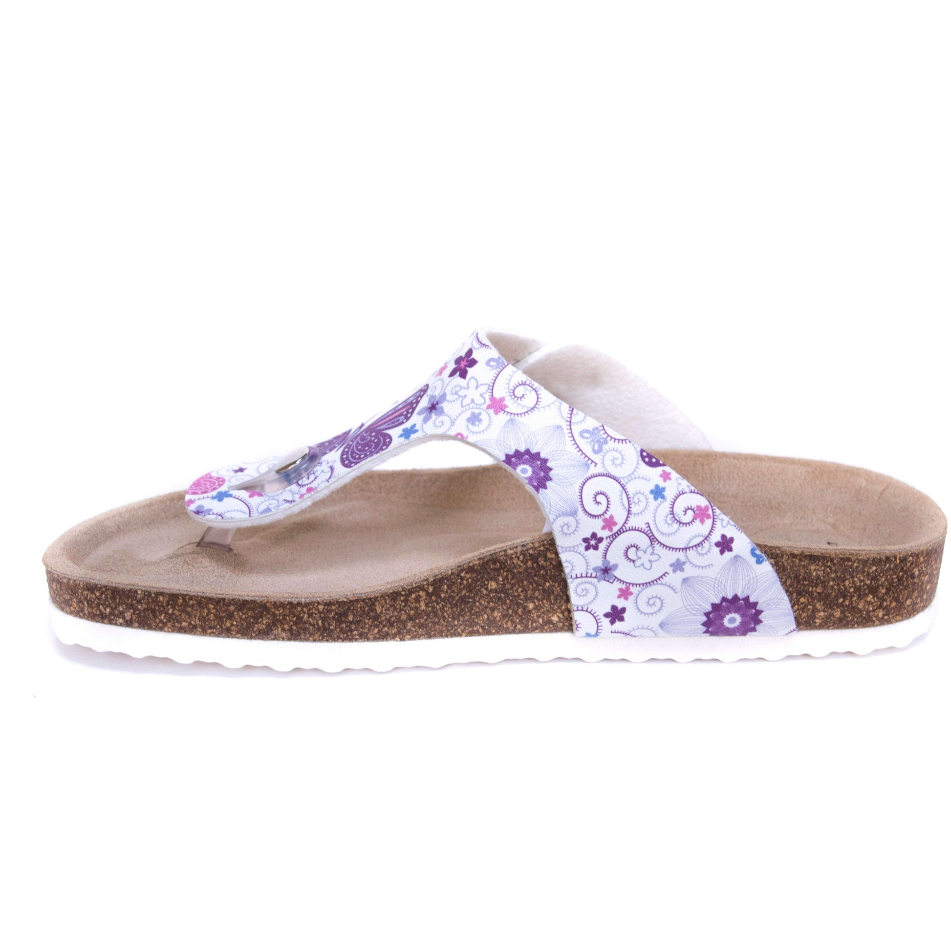 white flat sandals